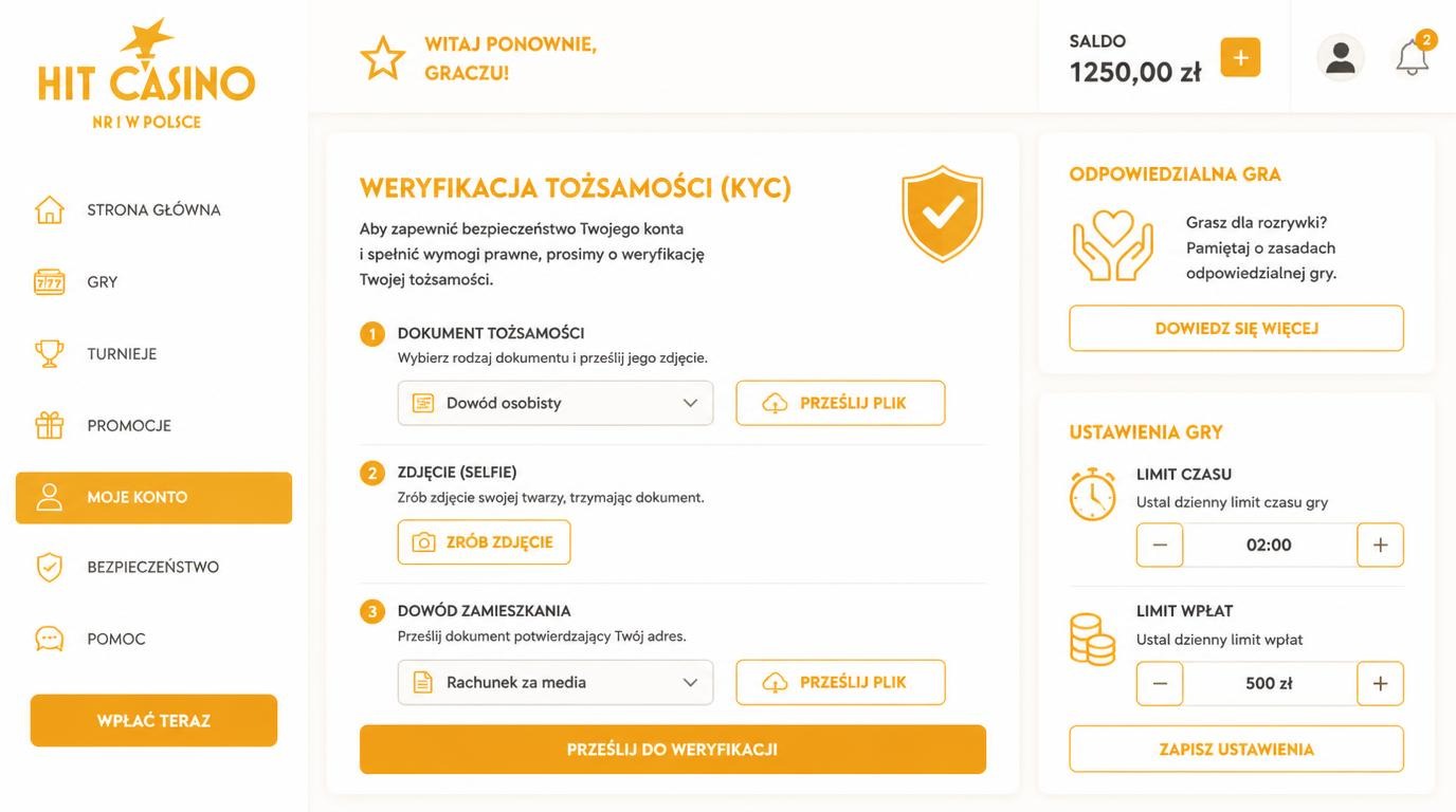 KYC i odpowiedzialna gra – formy weryfikacji i ikony bezpieczeństwa