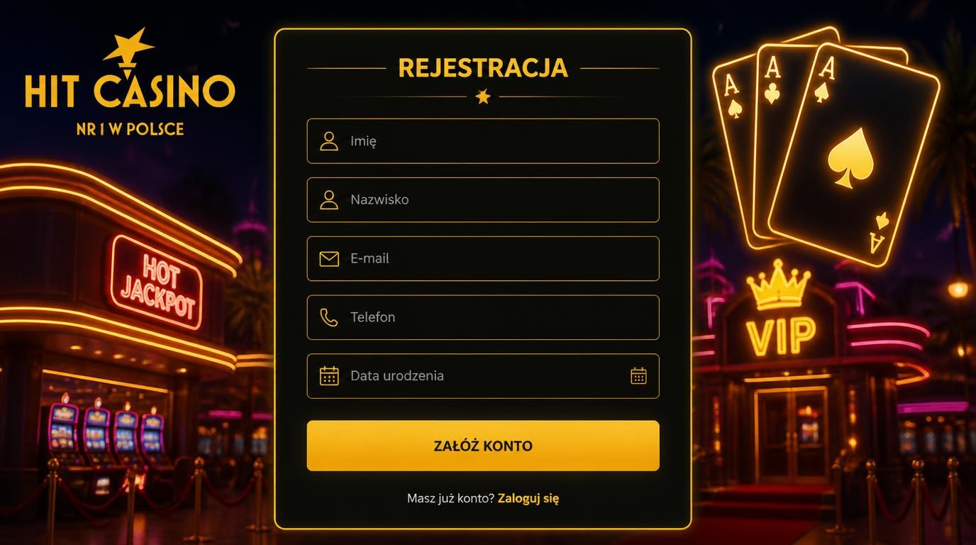 formularz rejestracyjny w hit casino